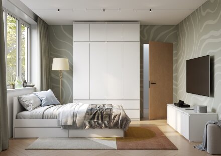  Тумба (4 двери) Симпл, Белый 